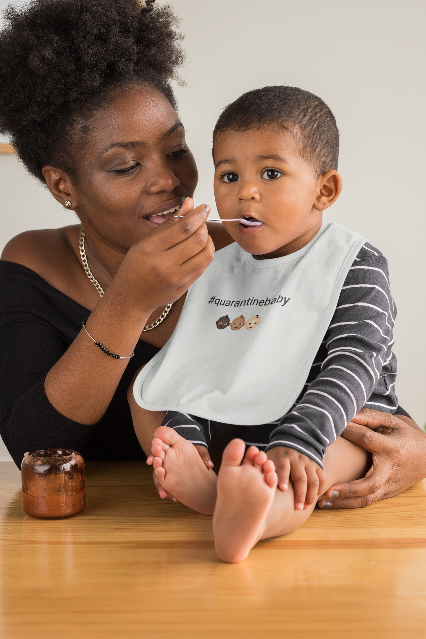 #quarantinebaby Embroidered Baby Bib