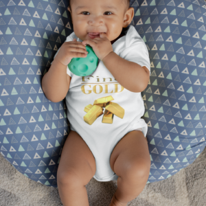 Fine Gold Short Sleeve Baby Onesie